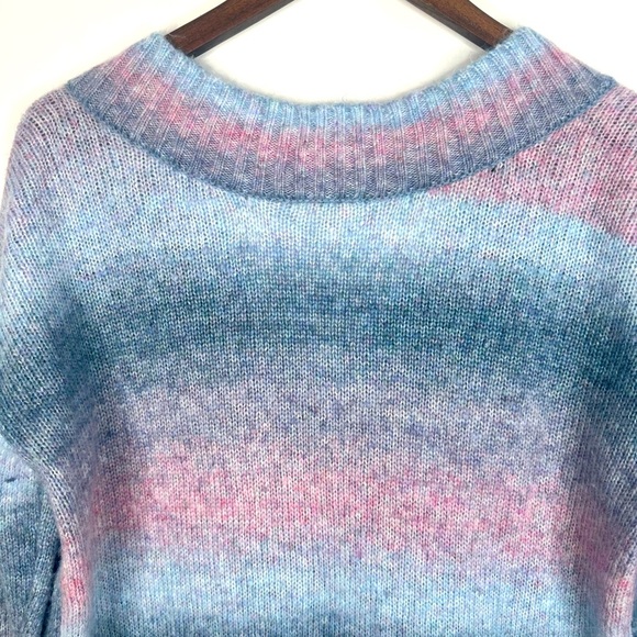 a.n.a‎ Women's Size L Long Sleeve V-Neck Color Block Chain Knit Sweater - Picture 10 of 15